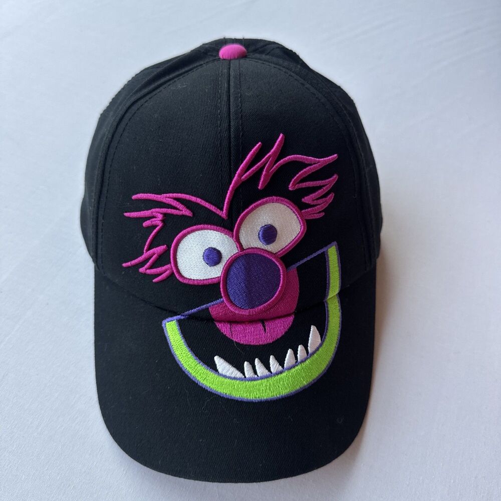 Disney The Muppets Animal Hat Snapback Black Pink Green Embroidered Cap